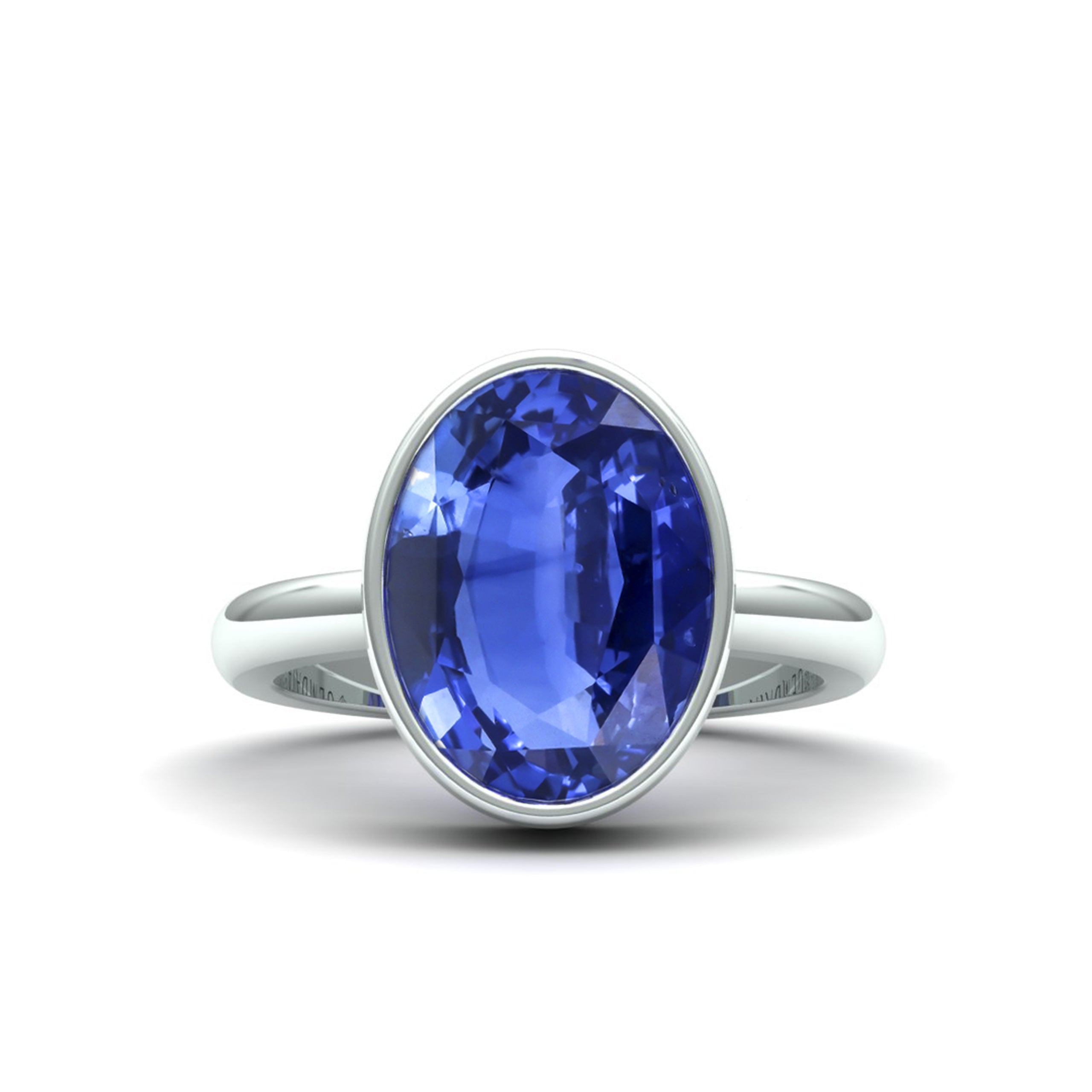 7.5 Carat Cornflower Blue Sapphire Bezel Ring 'Natural & Untreated