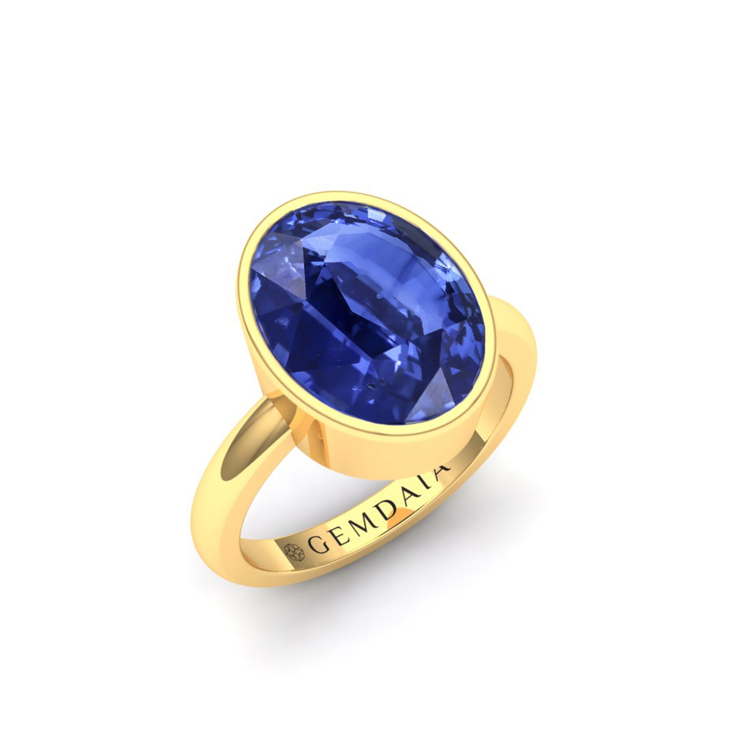 7.5 Carat Cornflower Blue Sapphire Bezel Ring 'Natural & Untreated