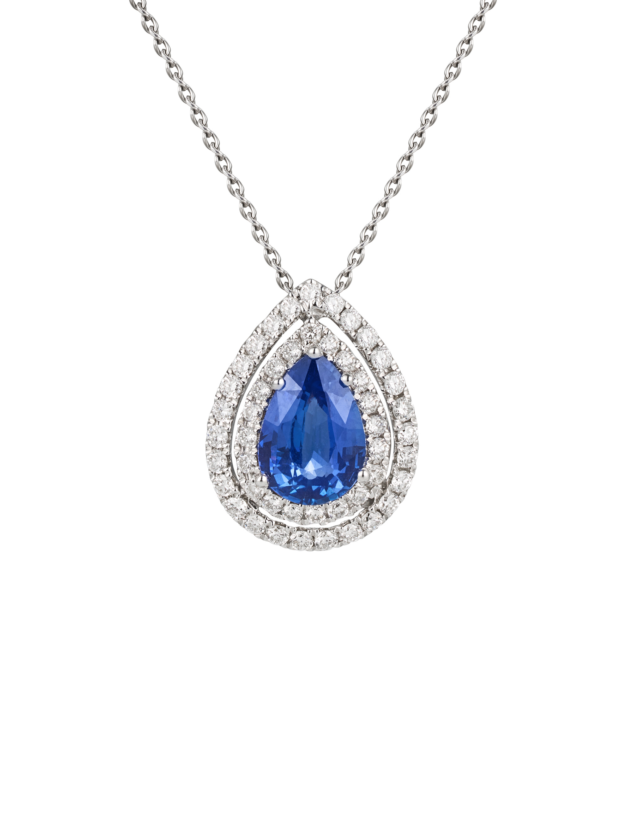Ceylon Sapphire & Diamond Pendant