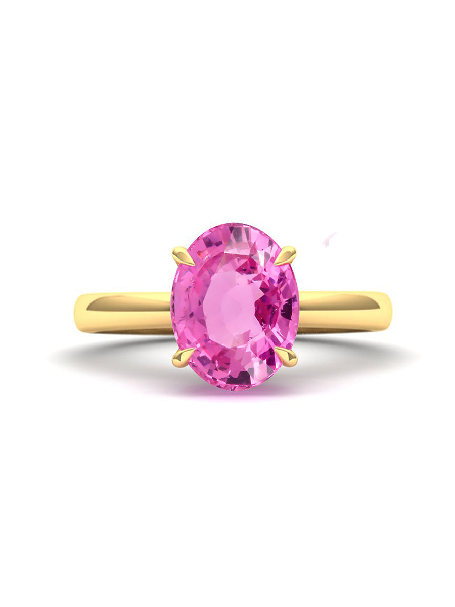 1.5 Carat 'Natural & Untreated' Vivid Pink Spinel Ring