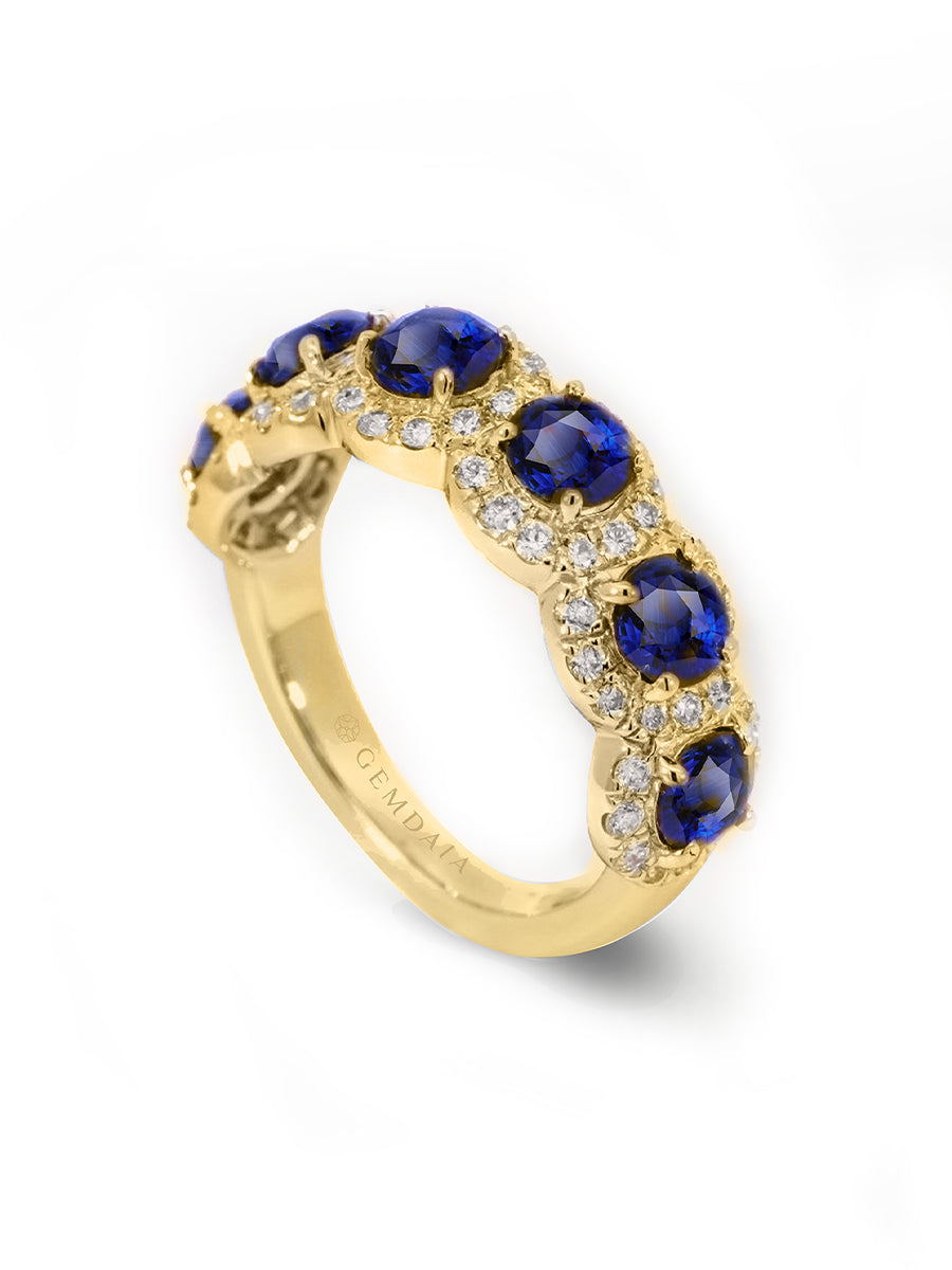 Stellar Medley Ring: Sapphire & Diamonds