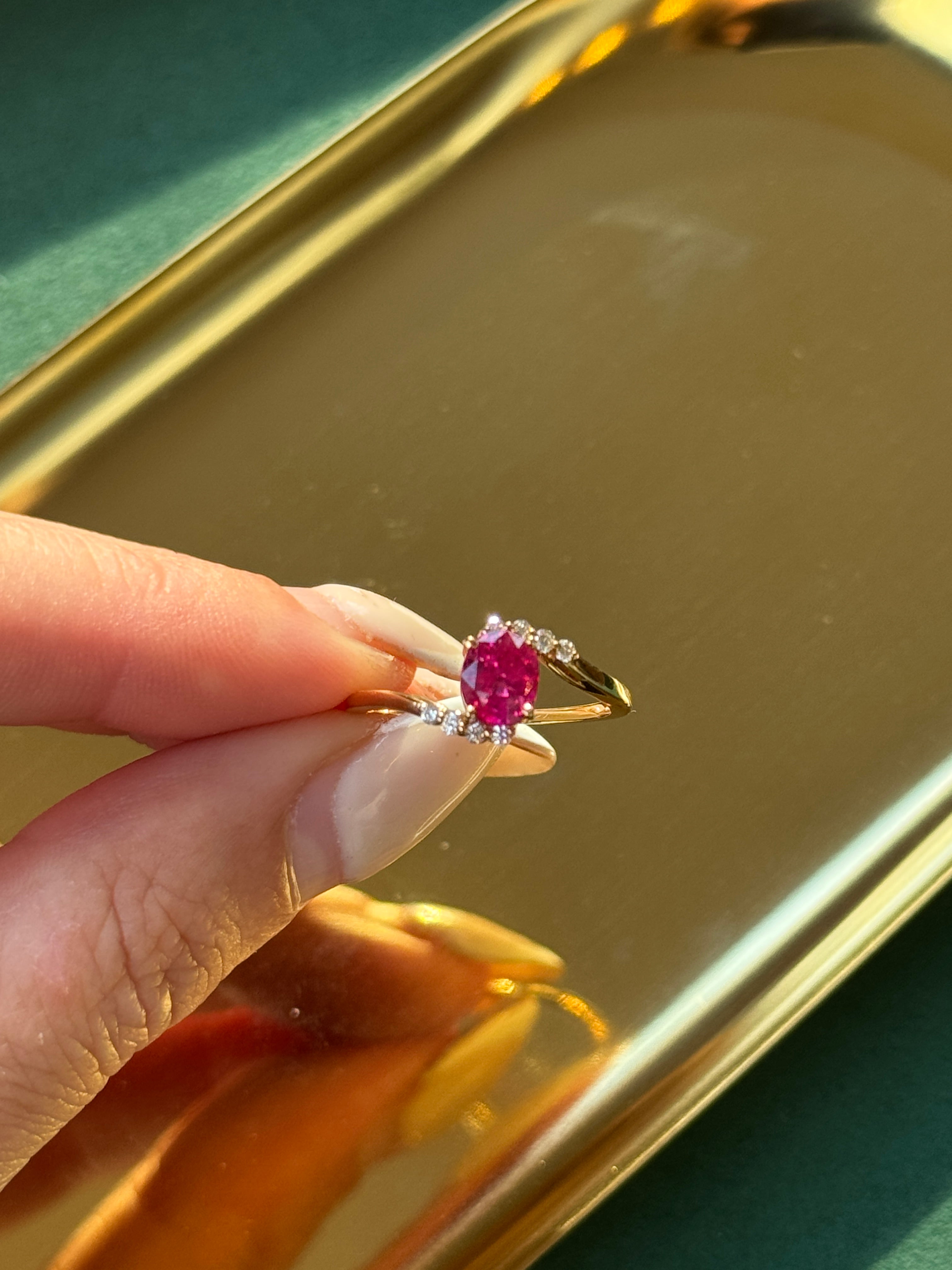 Natural carat Ruby Diamond Ring Untreated Ruby – Gemdaia