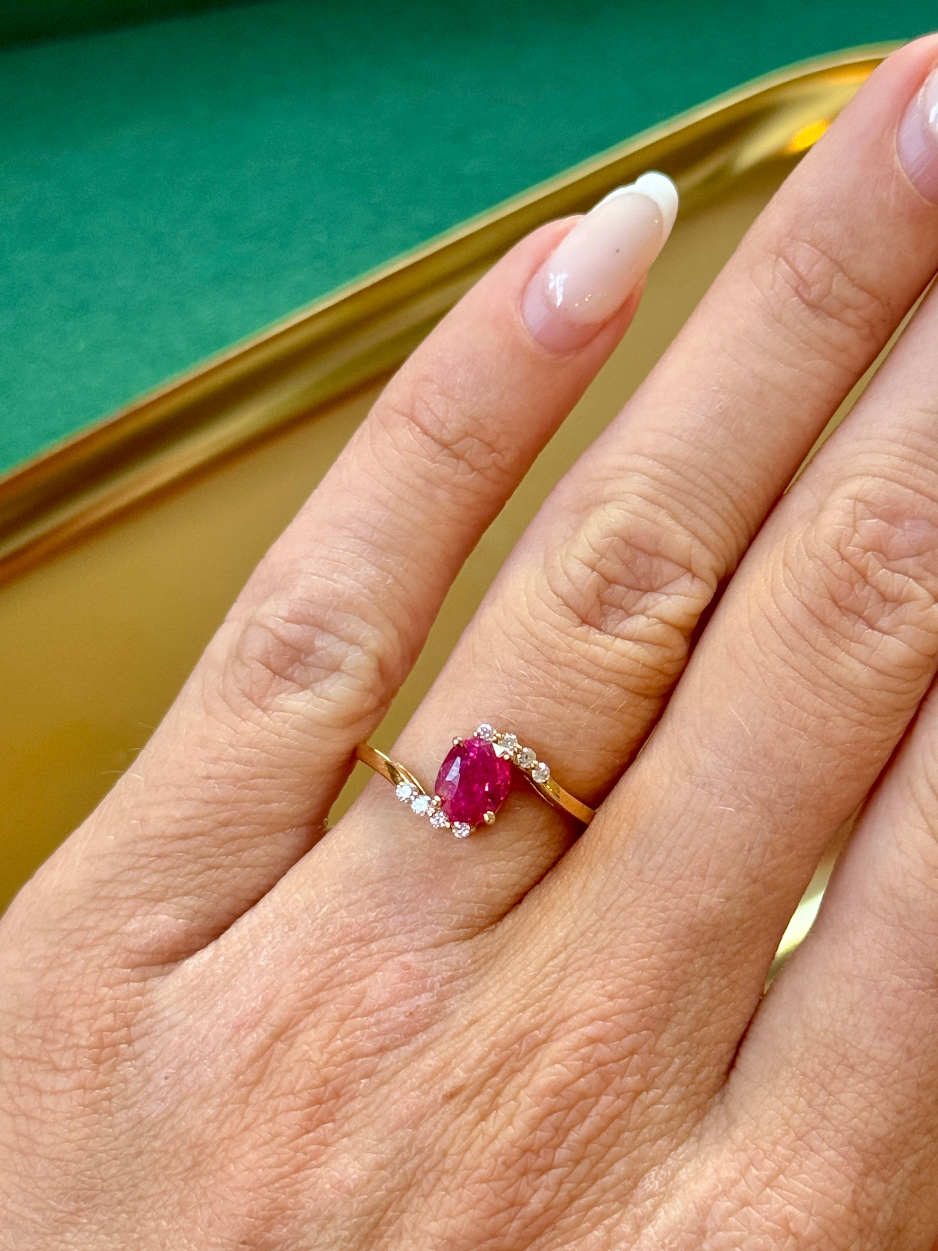 Natural 1 ct Ruby & Diamond Ring