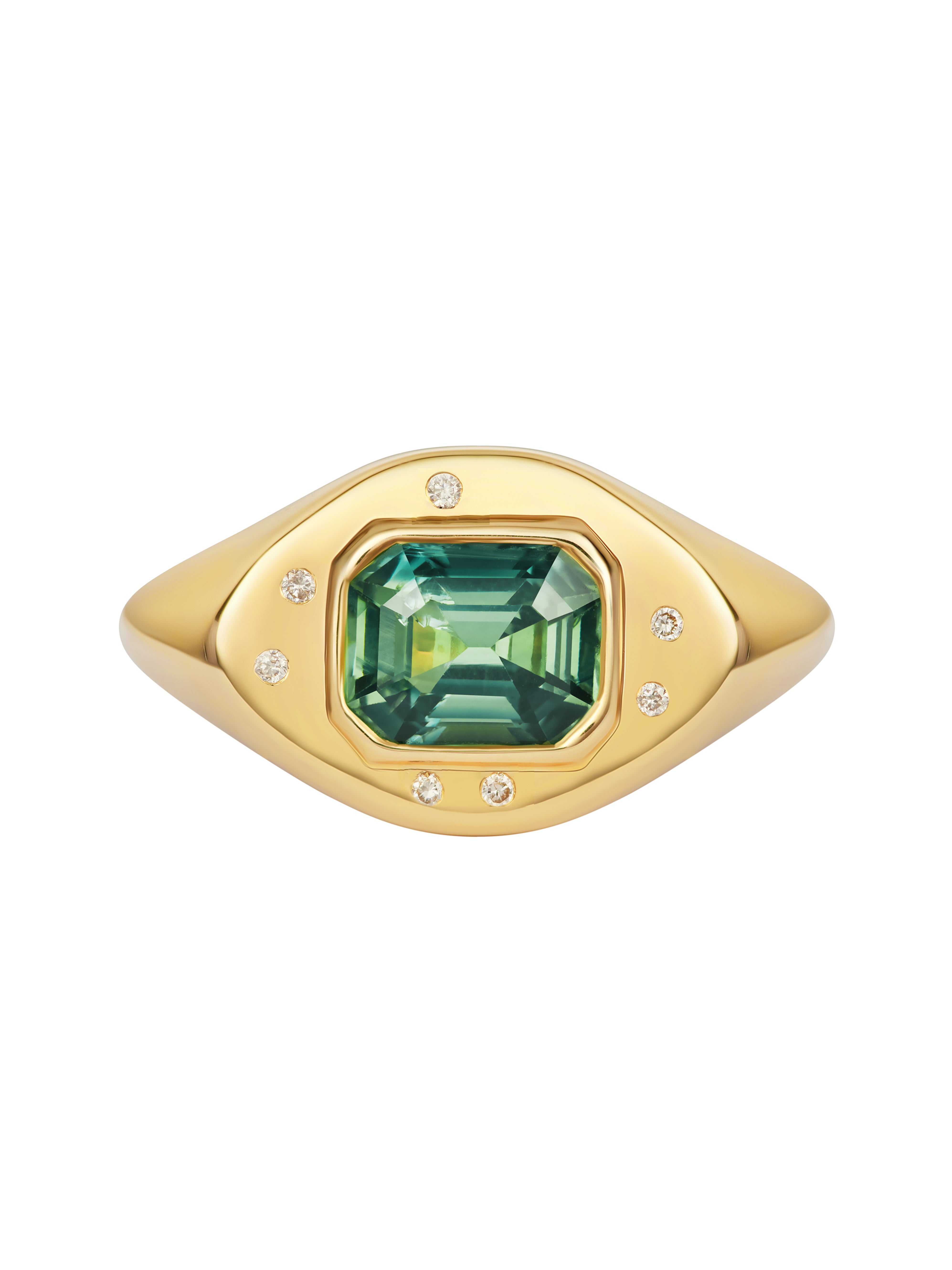 Green Sapphire Signet Ring