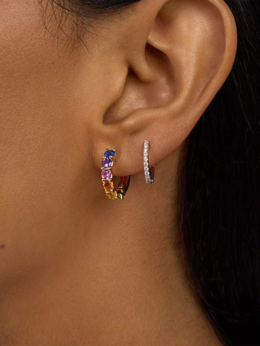 Chunky Rainbow Sapphire Earrings