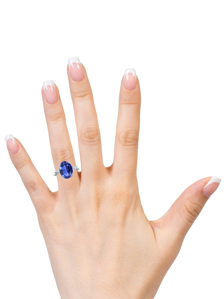Rare Blue Sapphire & Diamond Ring