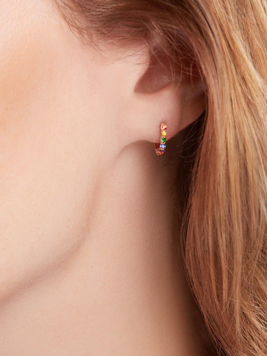 Skinny Rainbow Sapphire Earrings