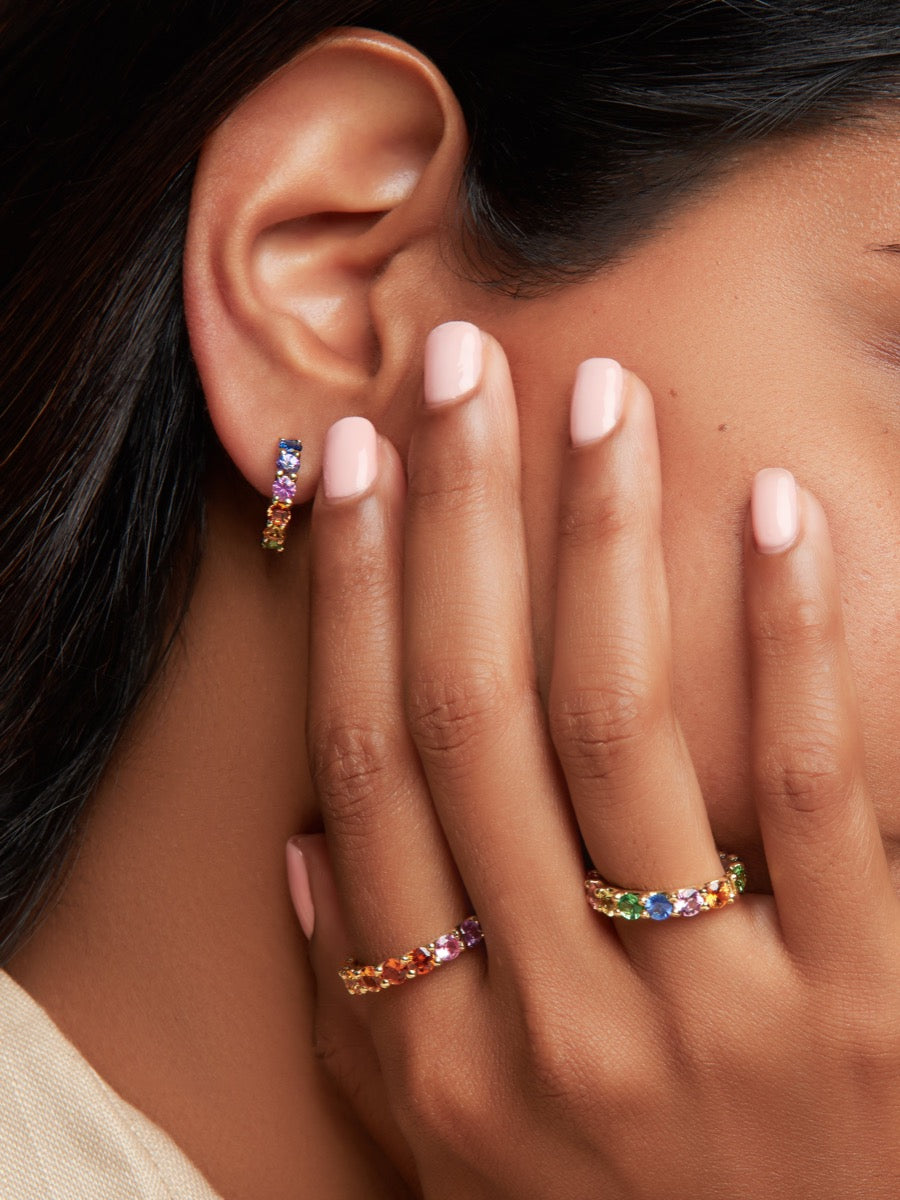 Chunky Rainbow Sapphire Earrings