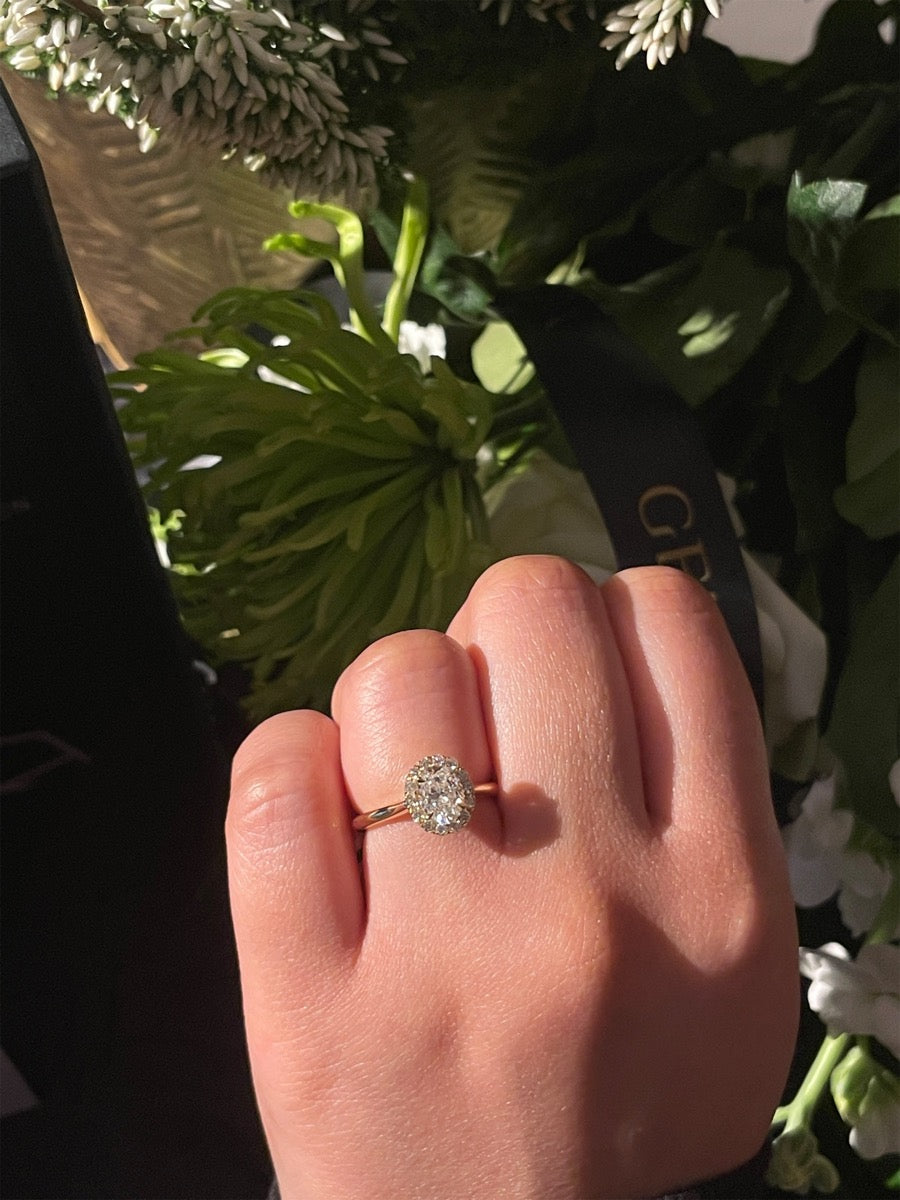 Diamond Dandelion Halo Ring