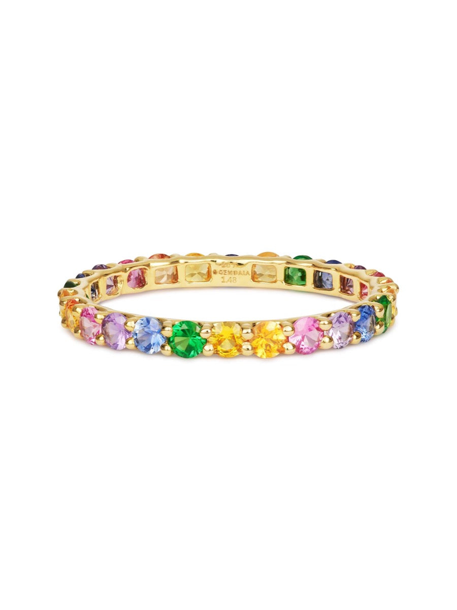 Skinny Balinese - Rainbow Sapphire Ring