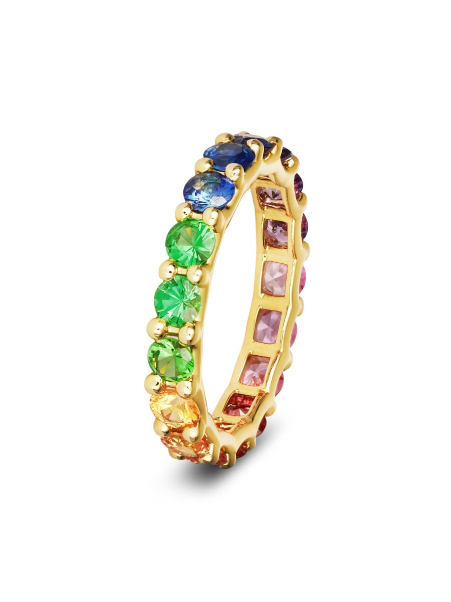 Rainbow Sapphire Ring - Chunky Gradient