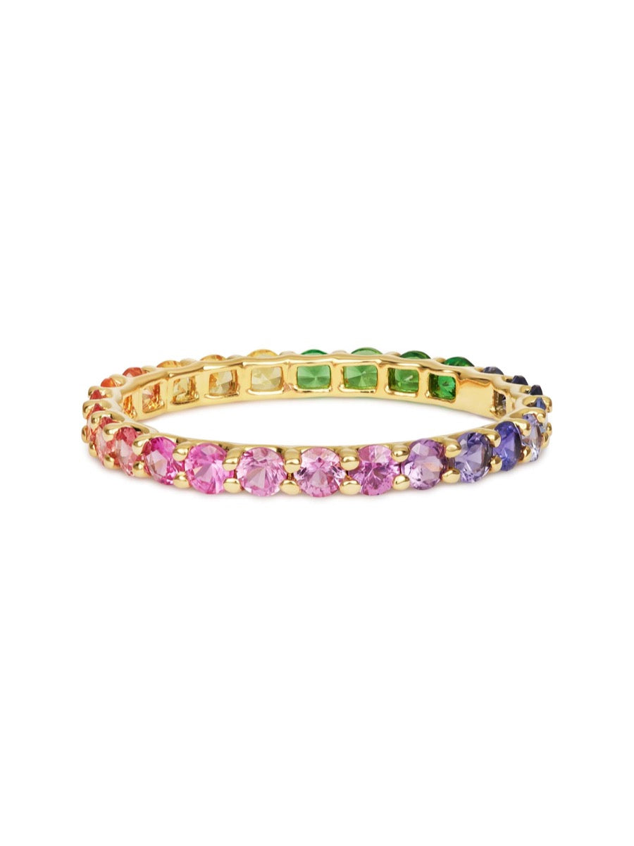 Rainbow Sapphire Ring - Skinny Gradient
