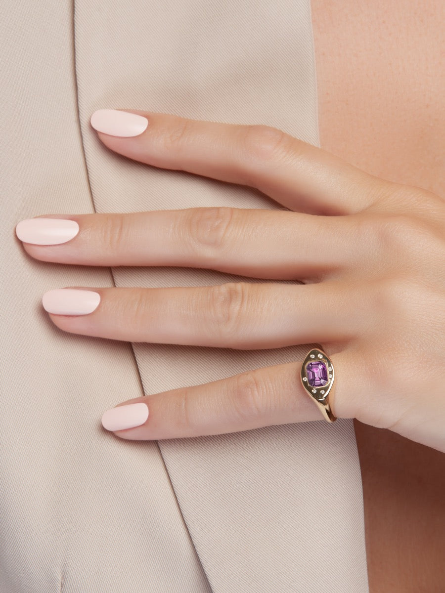 Purple Sapphire Signet Ring
